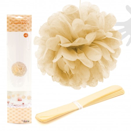 Pendente pompon 1u.40cm beige