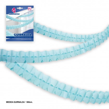 Ghirlanda di carta 3,6m blu