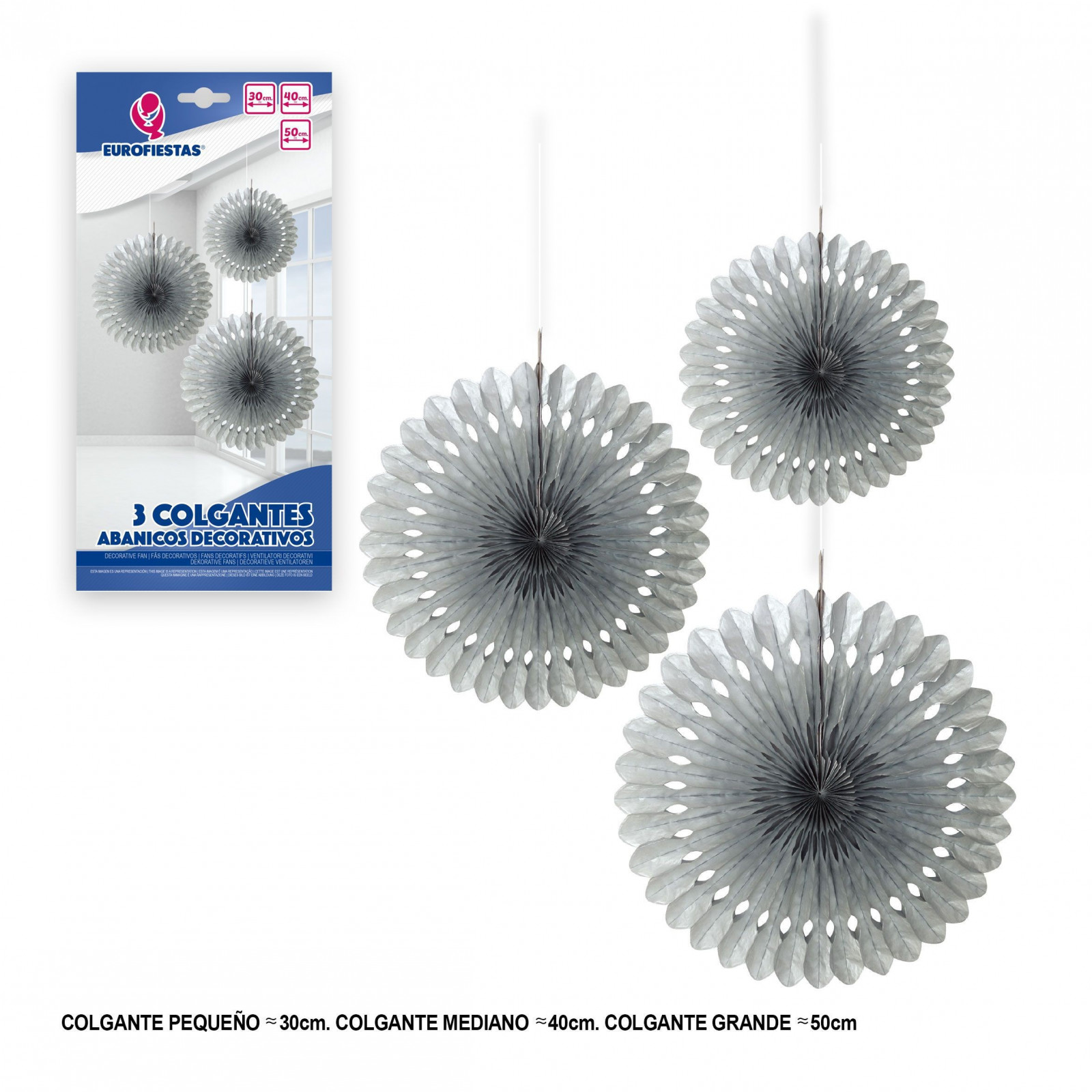 Set di 3 pendenti decorativi in argento