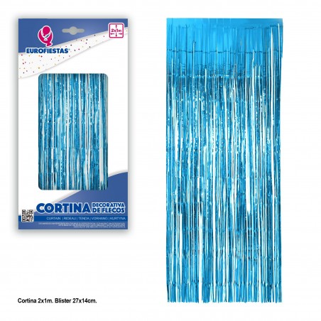 Tenda decorativa sfrangiata azzurra