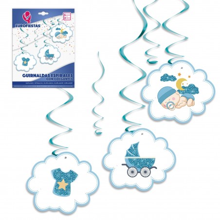 Ghirlanda a spirale per bebè blu