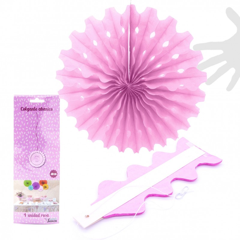Pomponi pendenti rosa 40cm.