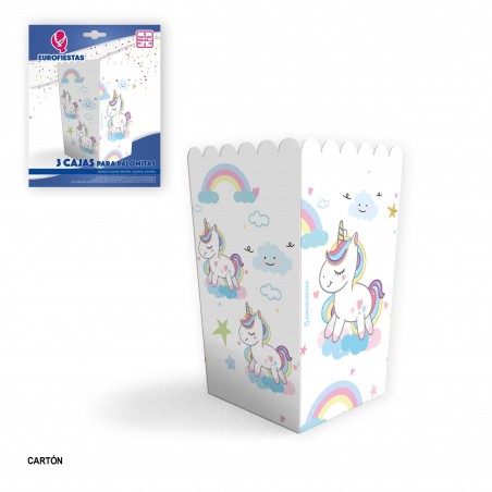 Collezione scatole popcorn unicorni
