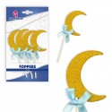 Topper luna oro fiocco blu
