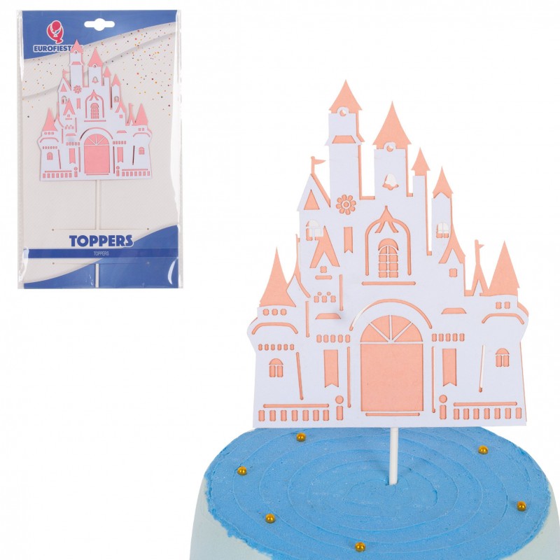 Topper castello rosa