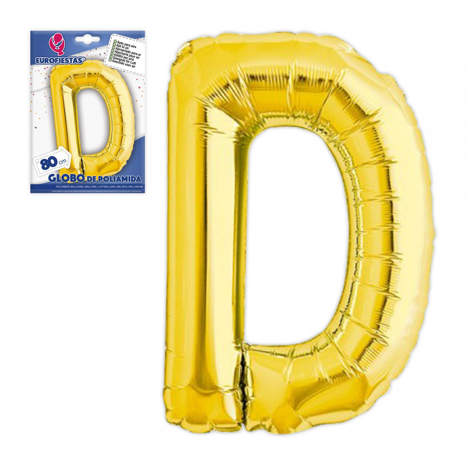 Globo in poliamide lettera d altezza 80cm