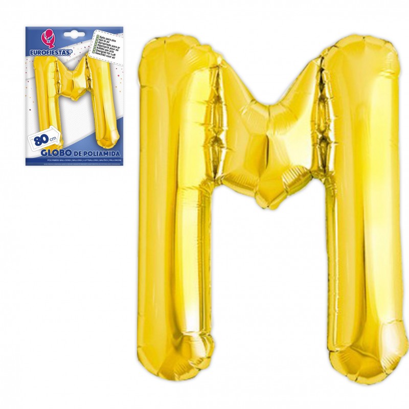 Globo in poliamide lettera m altezza 80cm