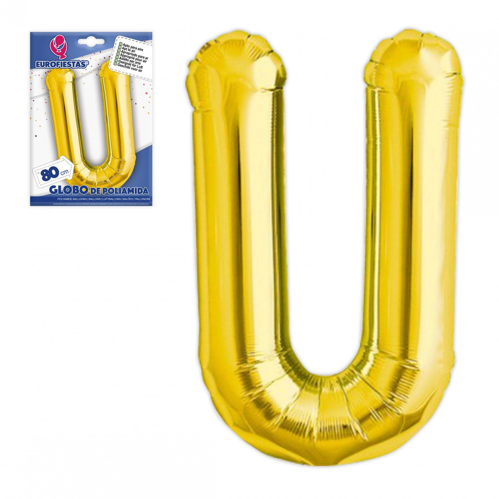Globo in poliamide lettera u altezza 80 cm