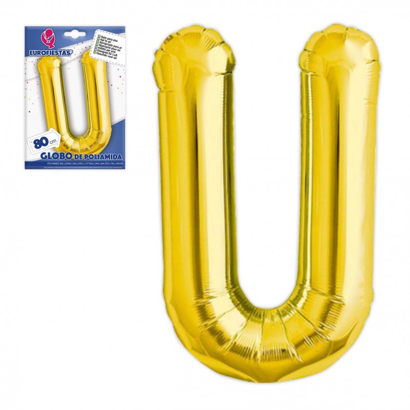 Globo in poliamide lettera u altezza 80 cm