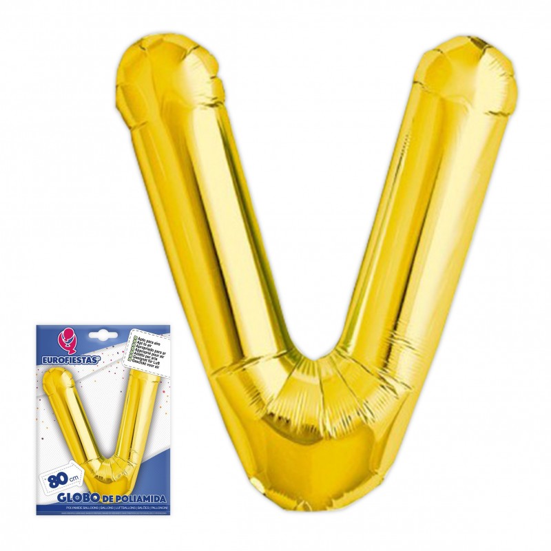 Globo in poliamide lettera v altezza 80 cm