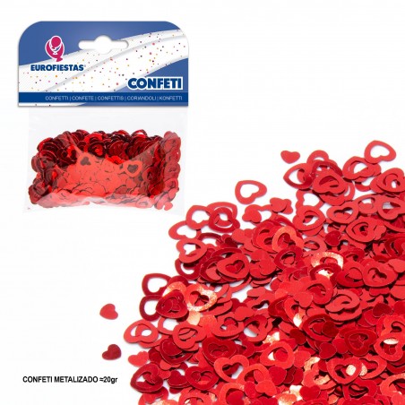 Coriandoli cuore cavo rosso lucido