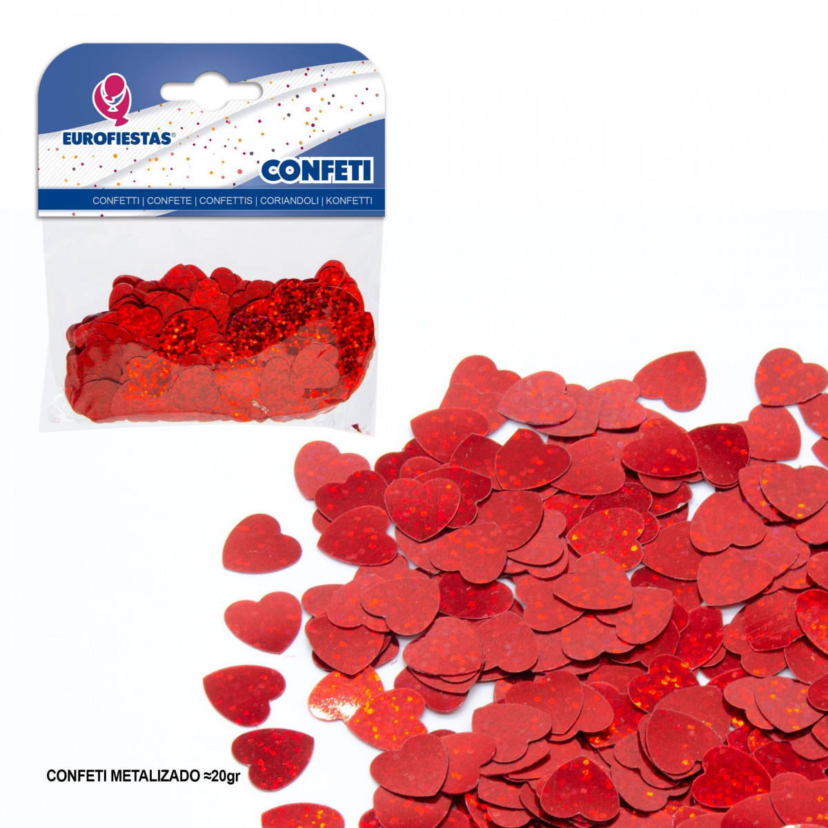 Coriandoli cuore rosso brillante