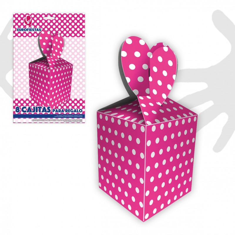 Scatola porta caramelle a pois fucsia 8