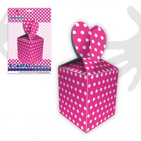 Scatola porta caramelle a pois fucsia 8