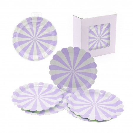 Piatto torta sole 18 cm viola