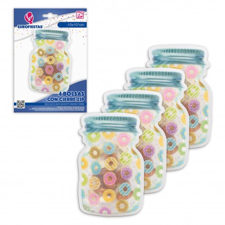 Borsa zip 4 pezzi barattolo donuts piccoli