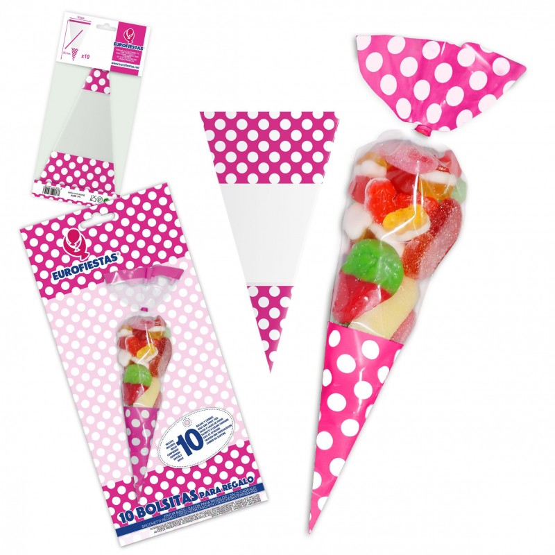 Borsa caramelle cono fucsia