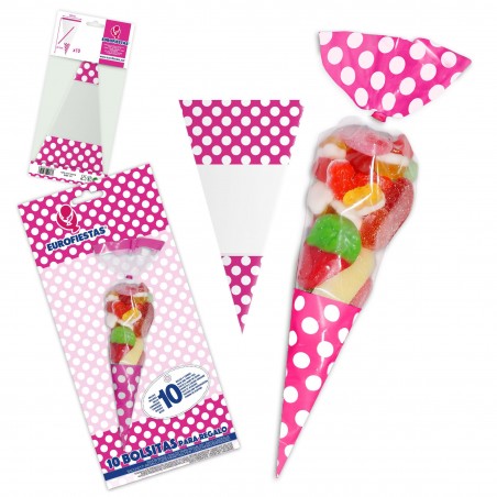 Borsa caramelle cono fucsia