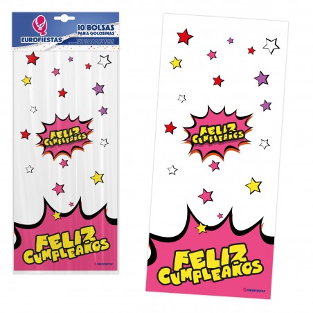 Borsa caramelle rettangolo 10 29x13 compleanno