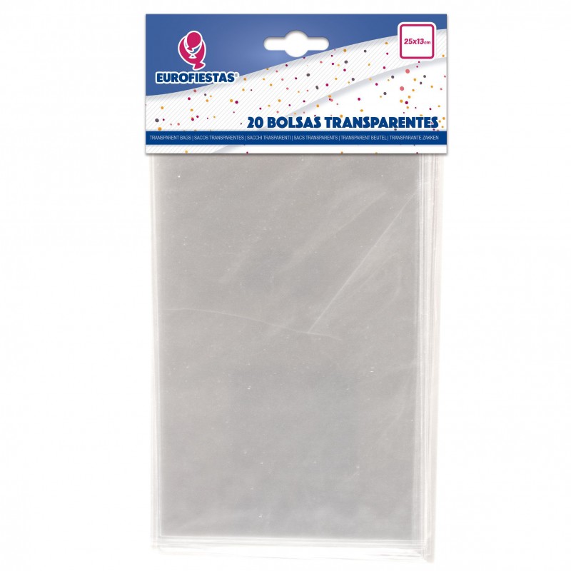 Borse Trasparenti in Plastica 25x13cm: Pacco da 20 Unità per Eventi e Feste