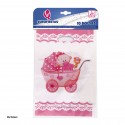 Borse 10 25x16 5cm carrello rosa