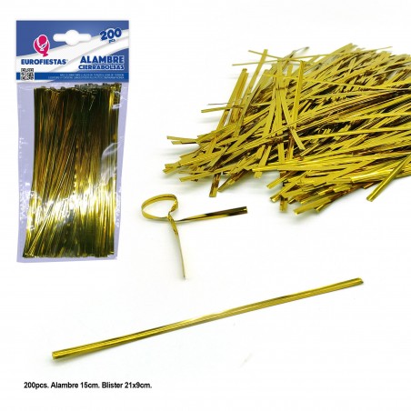 Filo chiude sacchetti 15cm oro