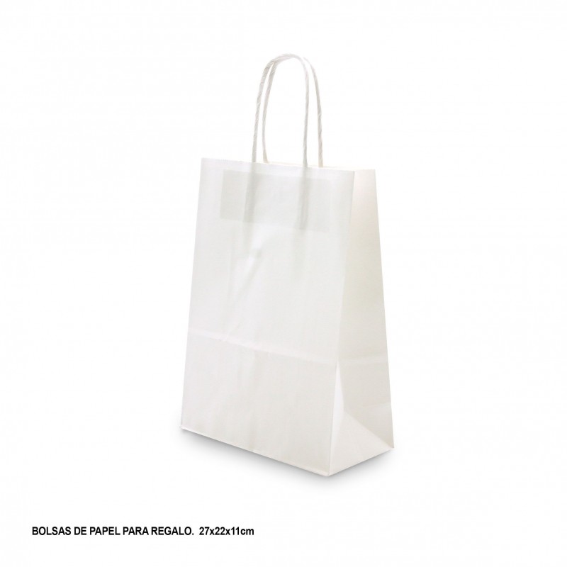Sacchetto di carta 27x22x11cm bianco