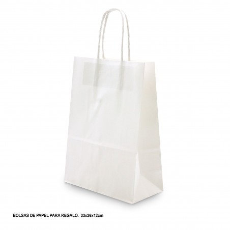 Sacchetto di carta 33x26x12cm bianco