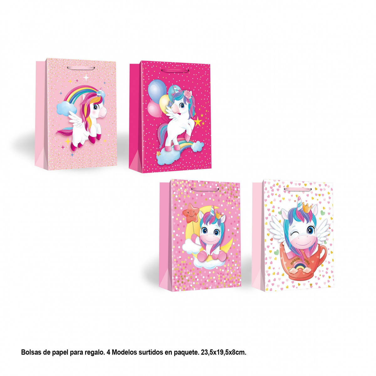 Borsa unicorno baby rosa 4 modelli piccola