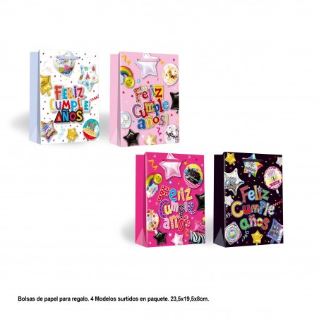 Borsa felice compleanno, 4 modelli piccoli