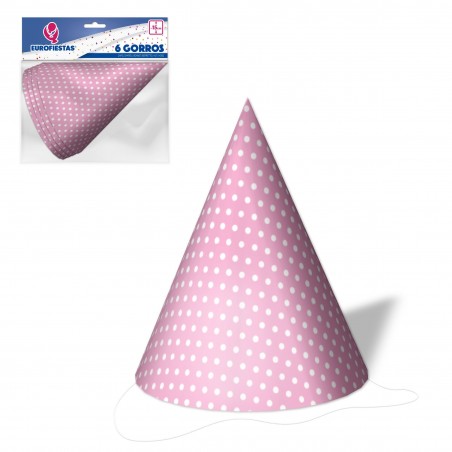 Cappello rosa con pois bianchi