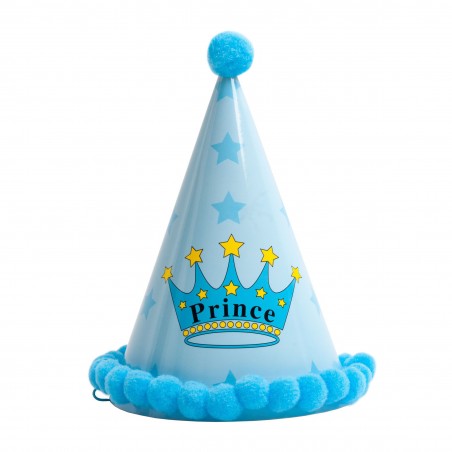 Cappello pompon 16cm blu principe
