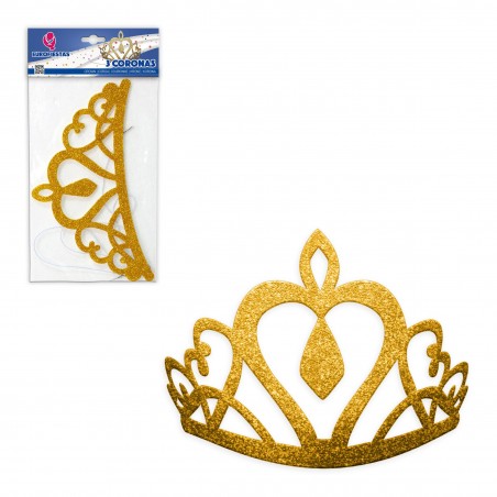 Corona glitter oro regina