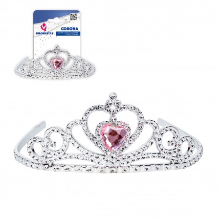 Corona di diamanti a forma di cuore rosa