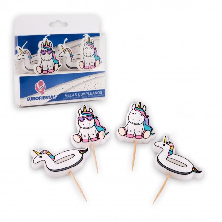 Candele unicorno con galleggianti
