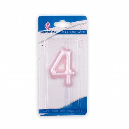 Candela rosa numero 4