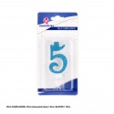 Candela glitter blu 5