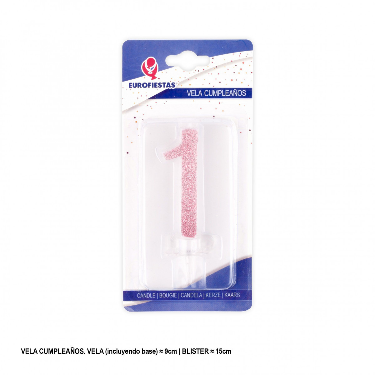 Candela glitter rosa 1