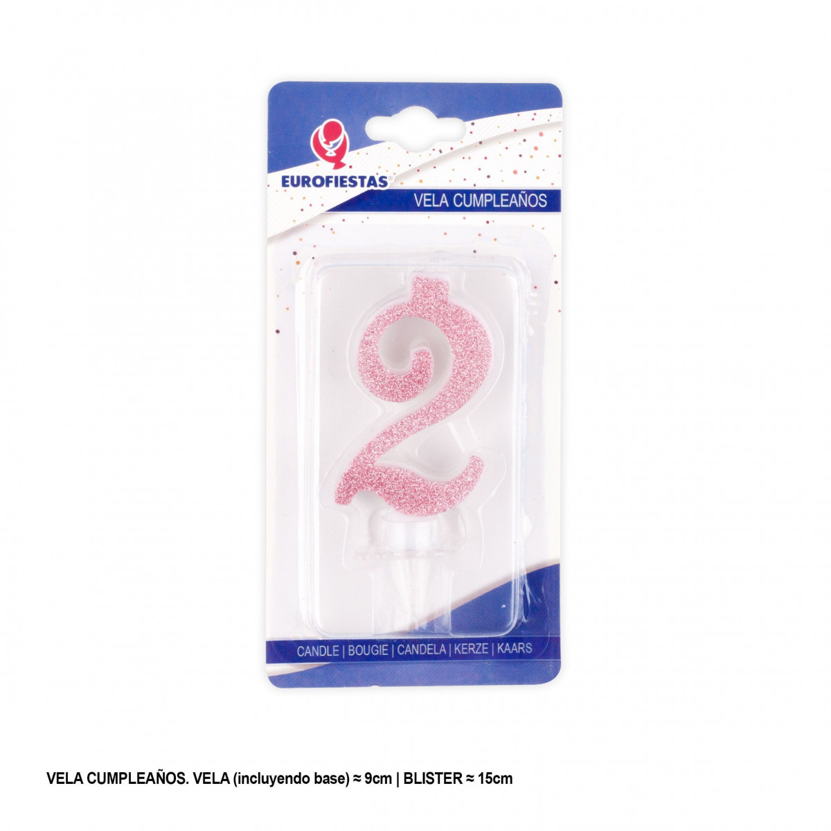 Candela glitter rosa 2