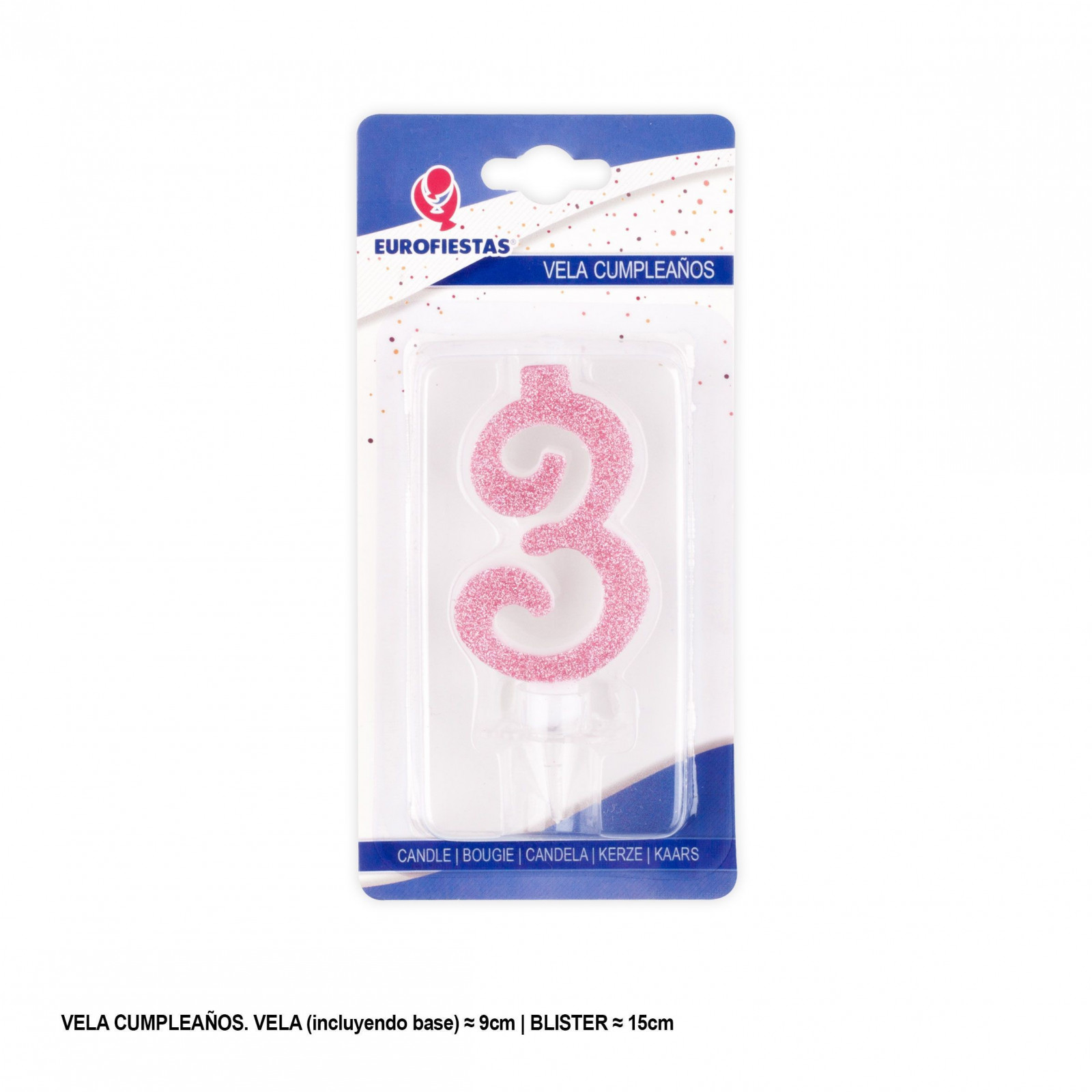 Candela glitter rosa 3