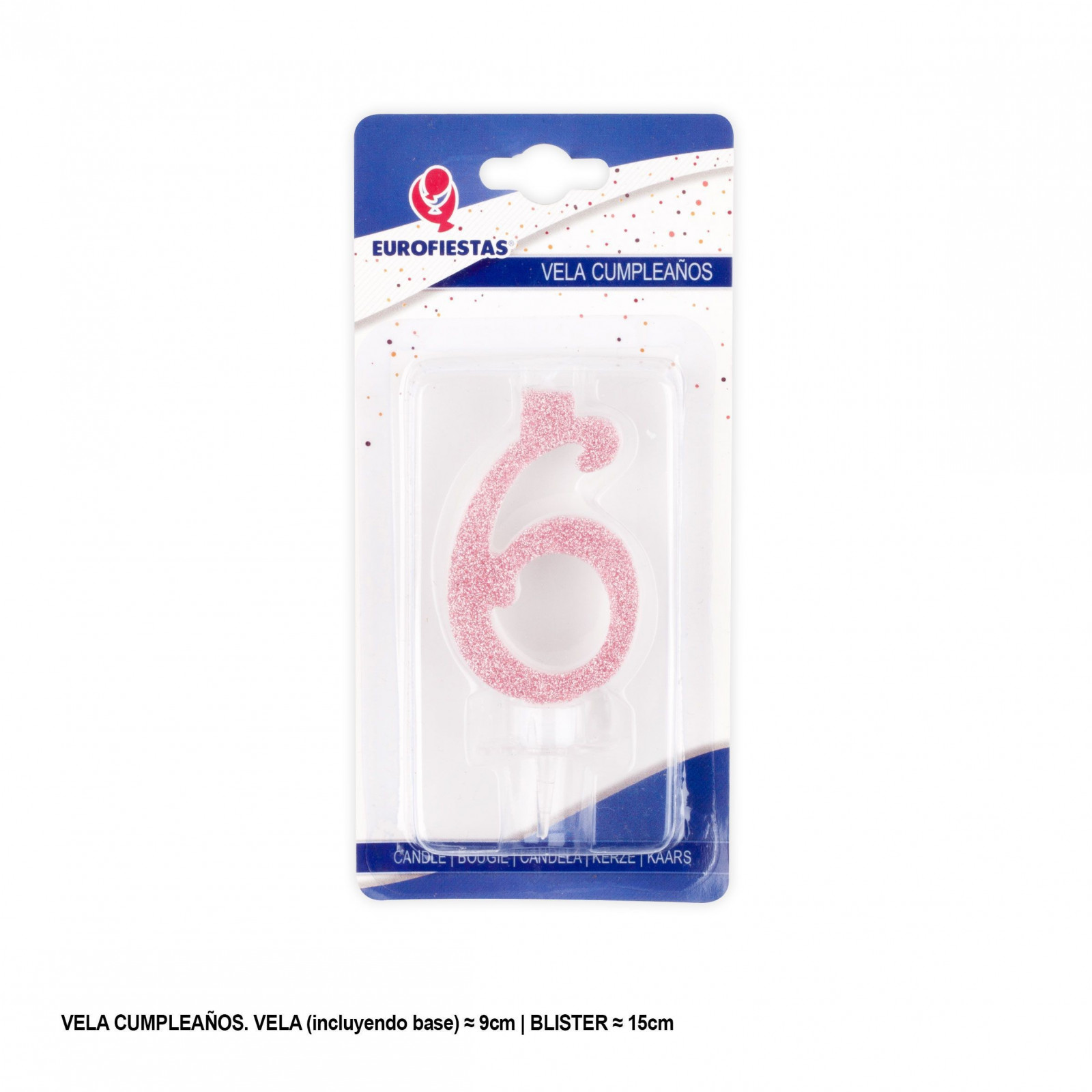 Candela glitter rosa 6