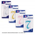 Candelina gigante glitter numero 7 colori assortiti