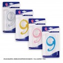 Candela gigante glitter numero 9 colori assortiti