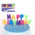"Set candele buon compleanno colori lunari"