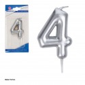 Candela curva argento n. 4