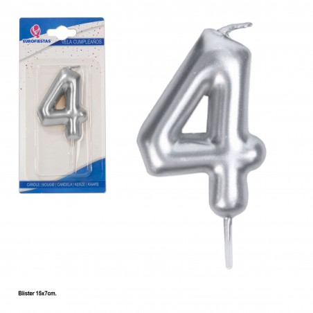 Candela curva argento n. 4