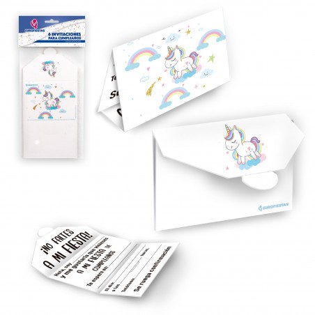 Biglietto d'invito collezione unicorni