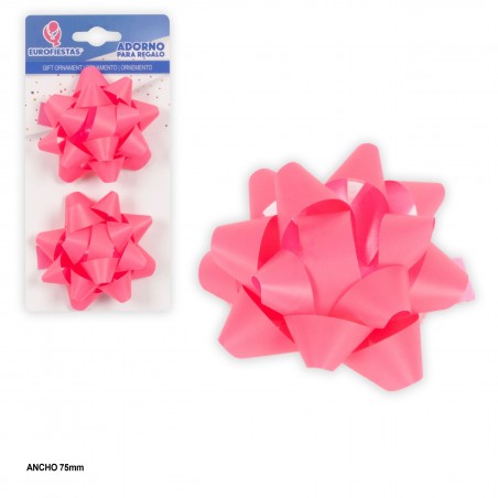 Decorazione per regalo 2pz 7,5cm rosa pastello scuro