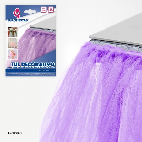 Rotolo di tulle 45m 3cm lilla