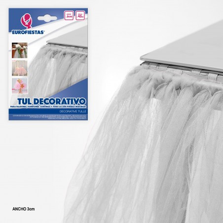 Rotolo di tulle 45m 3cm bianco